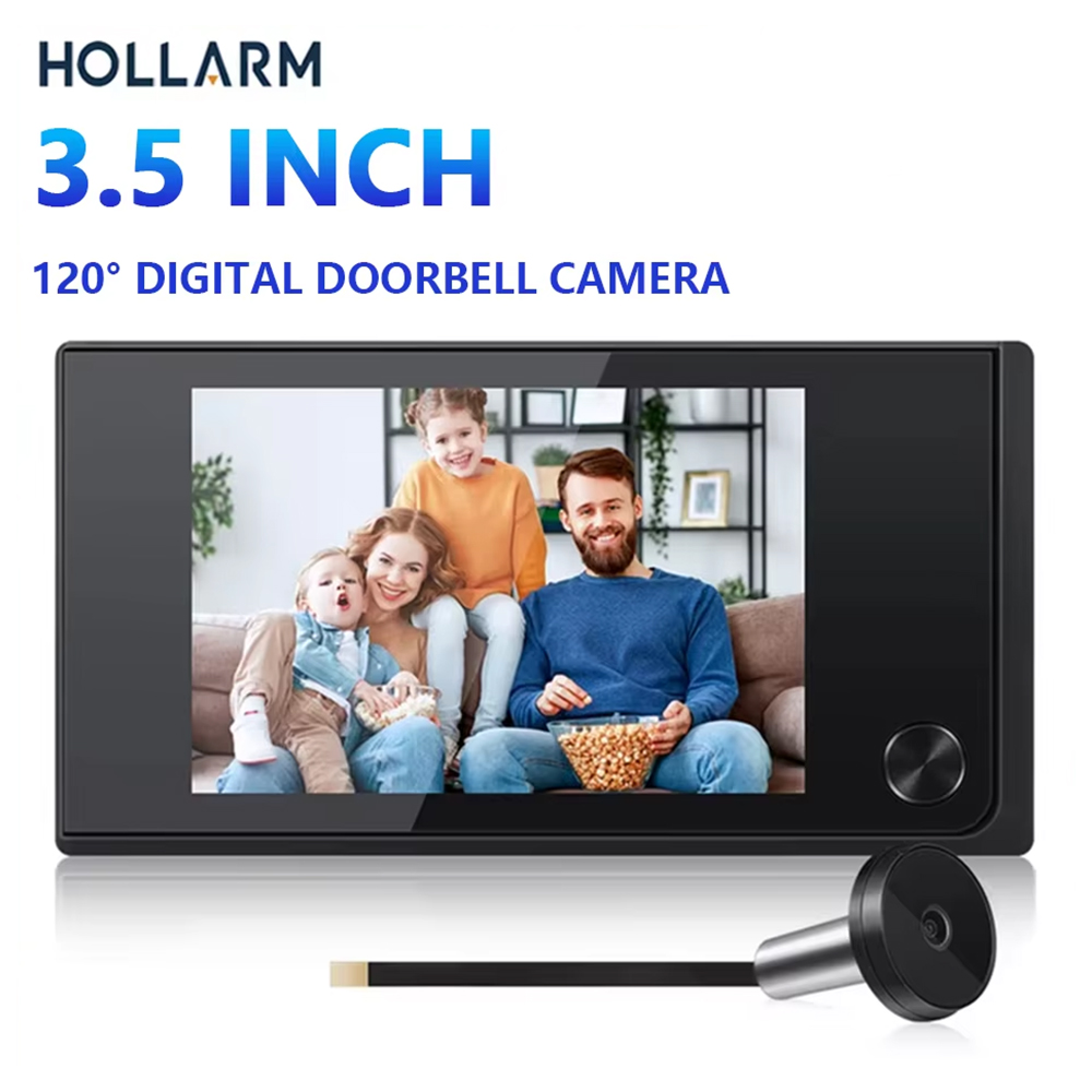 Peephole Camera Viewer - Hollarm 3.5 Inch Wireless Doorbell Camera