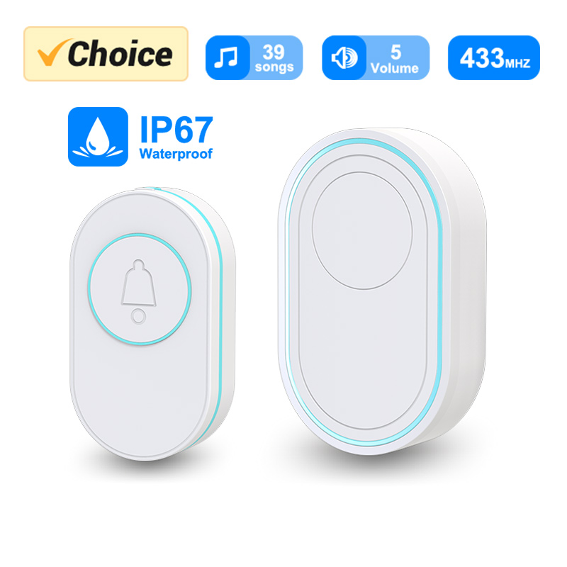 Home Security Beams - Wireless Doorbell IP67 Waterproof OutDoor Button