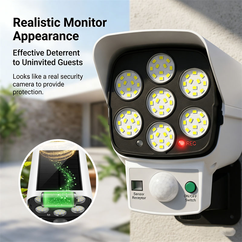 Home Security Blink - Solar Powered Dummy Security Camera with