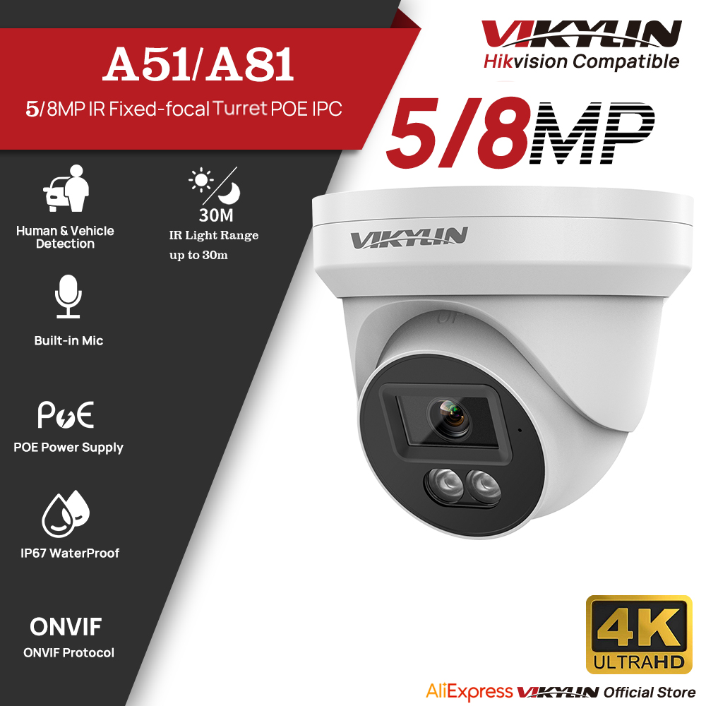 Ip Camera Outdoor 4K - VIKYLIN 5/8MP HD IP Security Camera