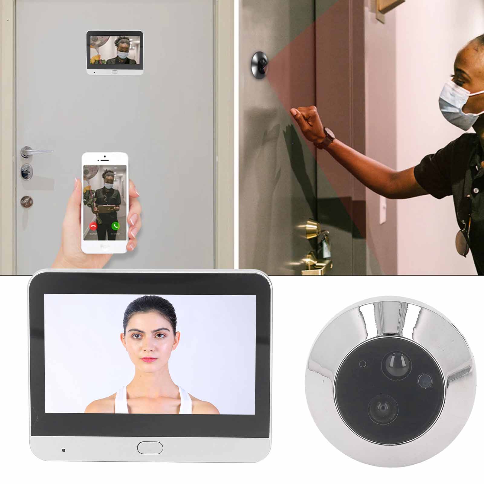 Peephole Camera Viewer - Digital Door Viewer 120 Degree Wide