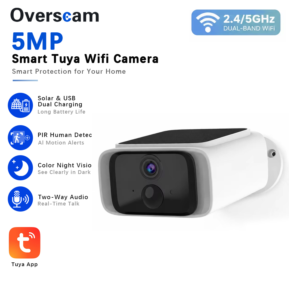 Home Security Blink - Tuya 5MP Solar Security Camera Wireless