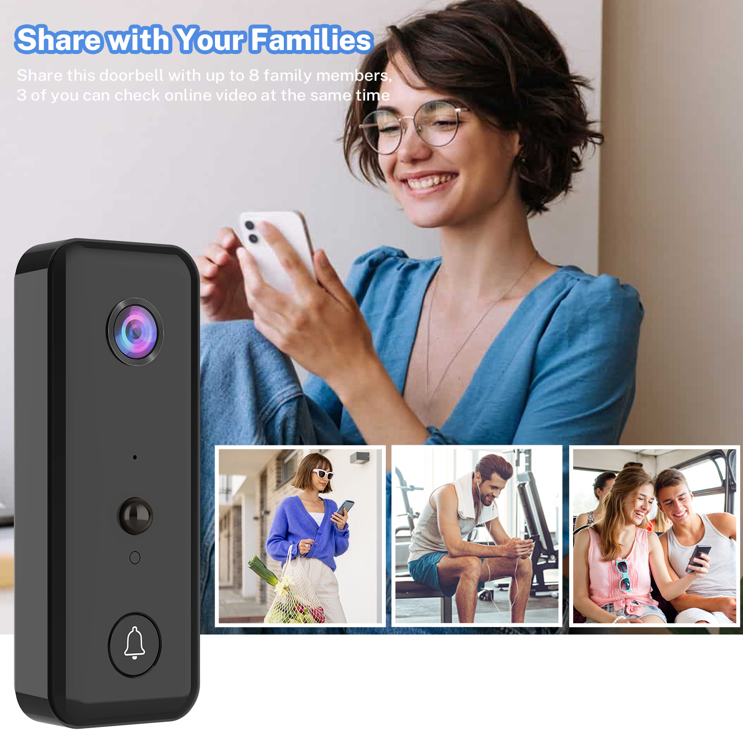 720P Aiwit APP Cloud Storage W - Peephole Camera Viewer 评论和价格