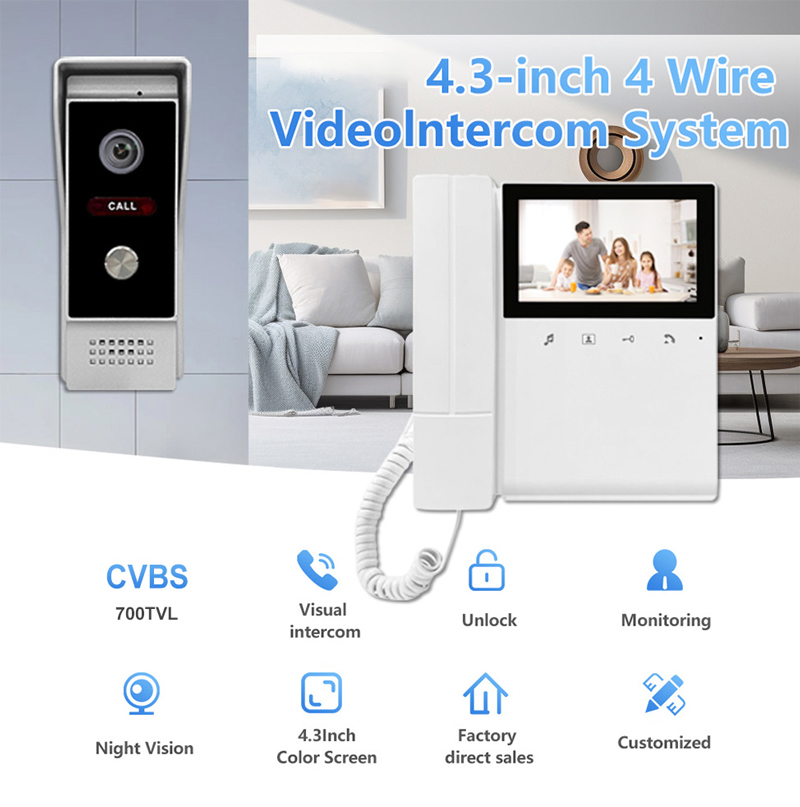 4.3Inch  TFT Monitor  4 Wired  - Peephole Camera Viewer 评论和价格