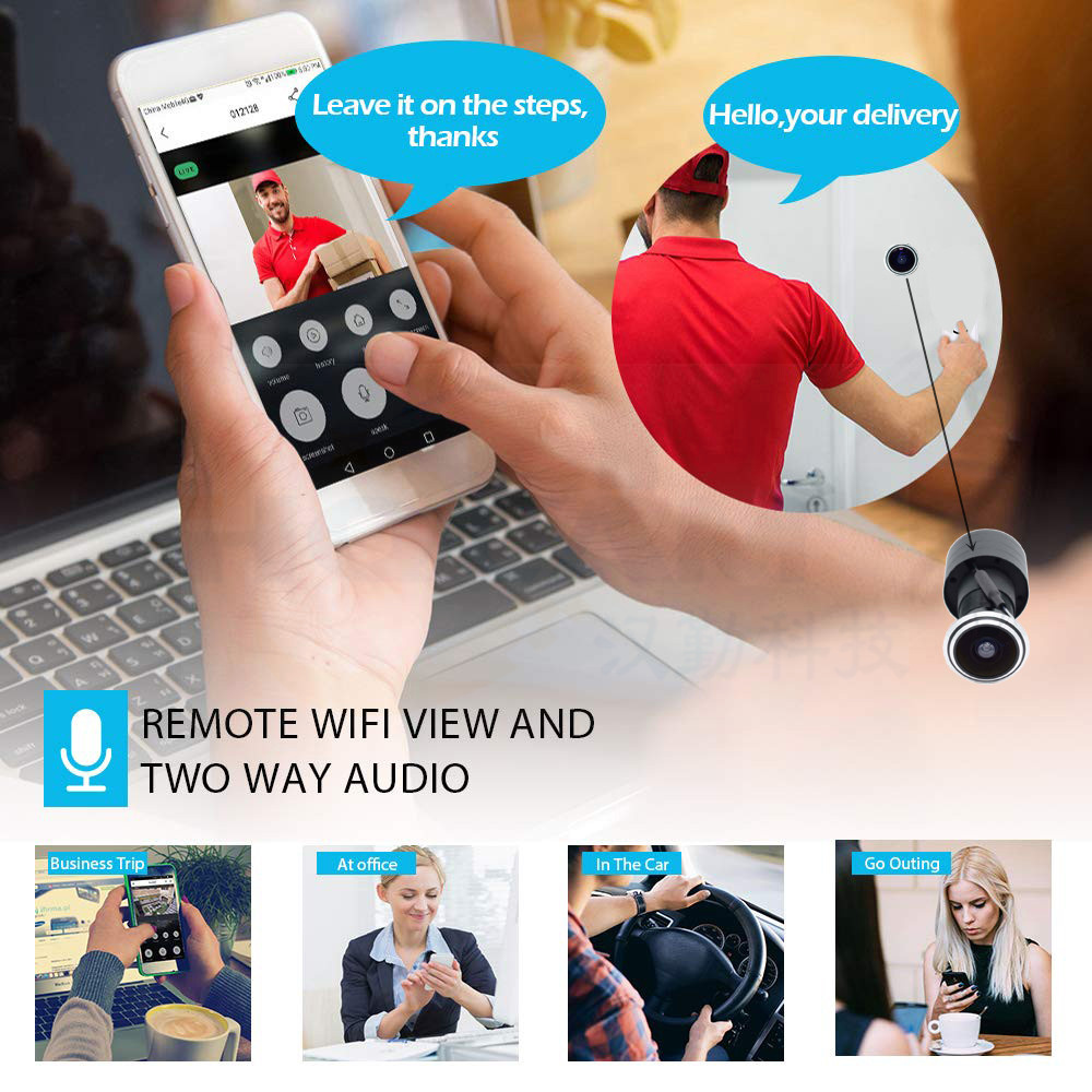 5MP Door Eye IP POE Camera Min - Peephole Camera Viewer 评论和价格