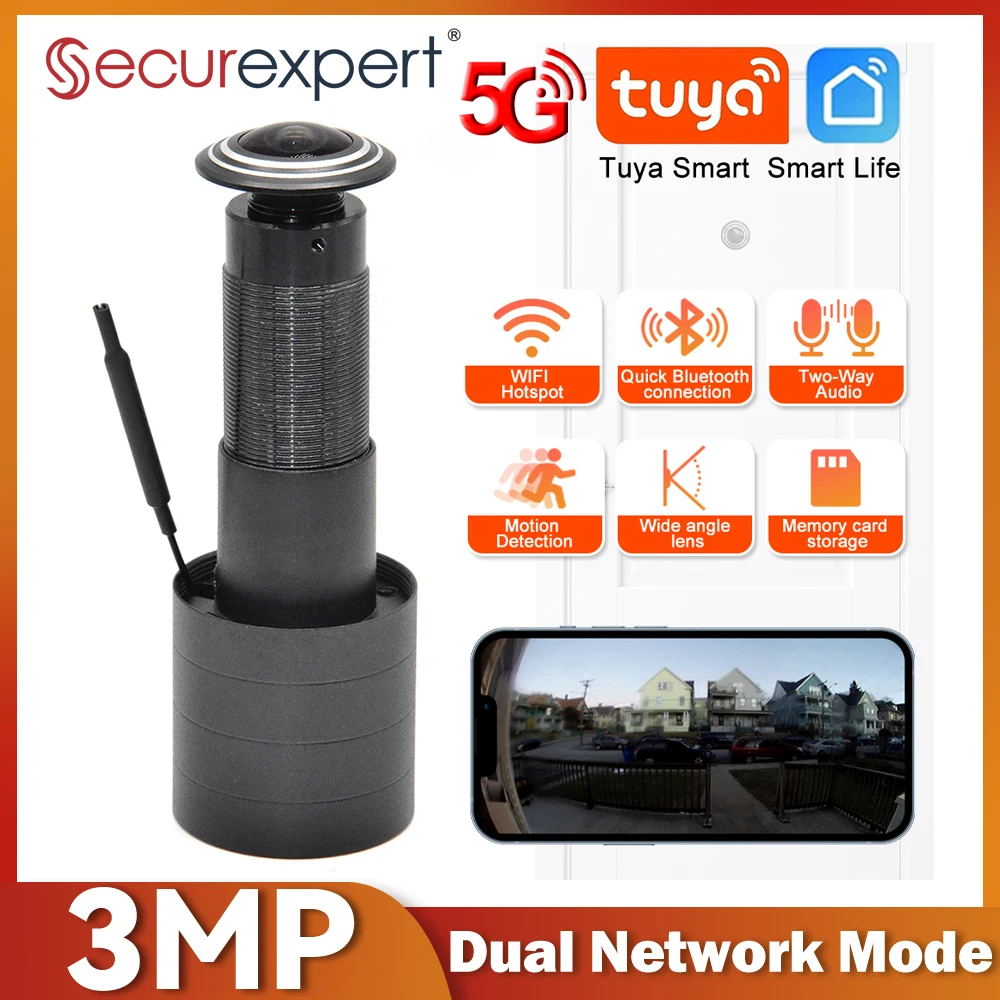 3MP HD 2.4G/5G WiFi Door Viewe - Home Security Front Door Camera 评论和价格