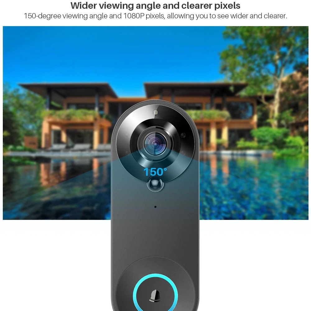 Tuya 1080P Wireless WIFI Doorb - Home Security Blink 评论和价格