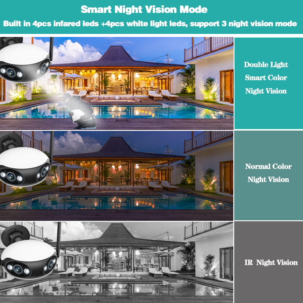 8MP 4K Dual Lens Wide Angle 18 - Ip Camera Outdoor 4K 评论和价格