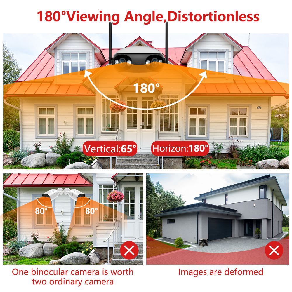 8MP 4K Dual Lens Wide Angle 18 - Ip Camera Outdoor 4K 评论和价格