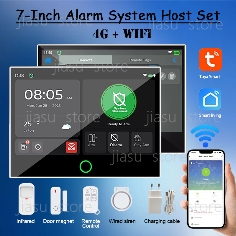 7 Inch Wired Smart Security Al - Home Security Using Gsm 评论和价格