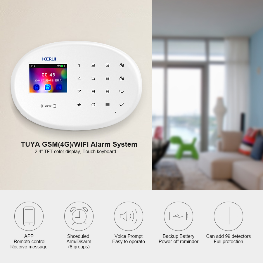 KERUI W202 Alarm System WIFI G - Home Security Front Door Camera 评论和价格