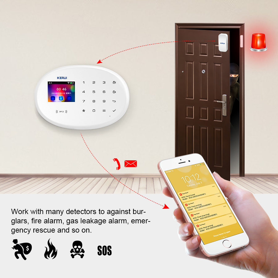 KERUI W202 Alarm System WIFI G - Home Security Front Door Camera 评论和价格