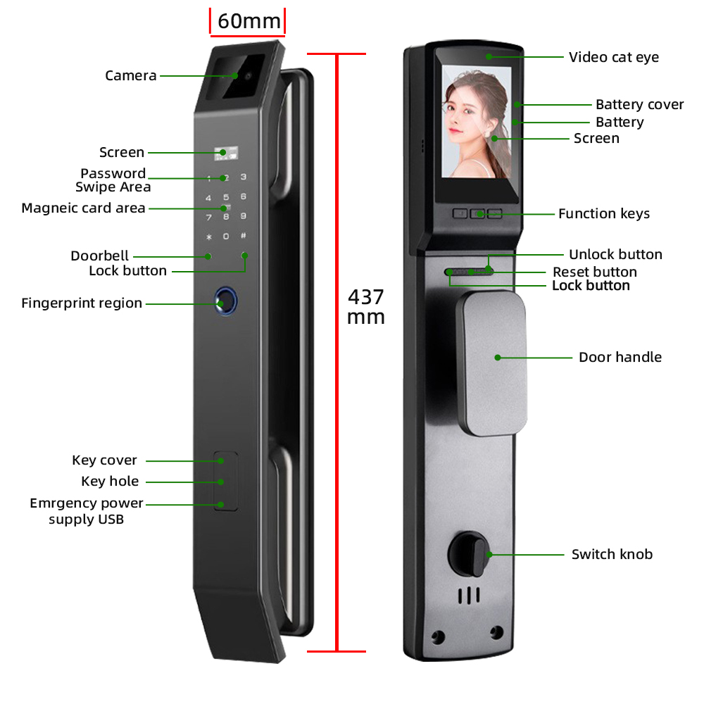 RAYKUBE DF14 Tuya WiFi 3D Face - Peephole Camera Viewer 评论和价格