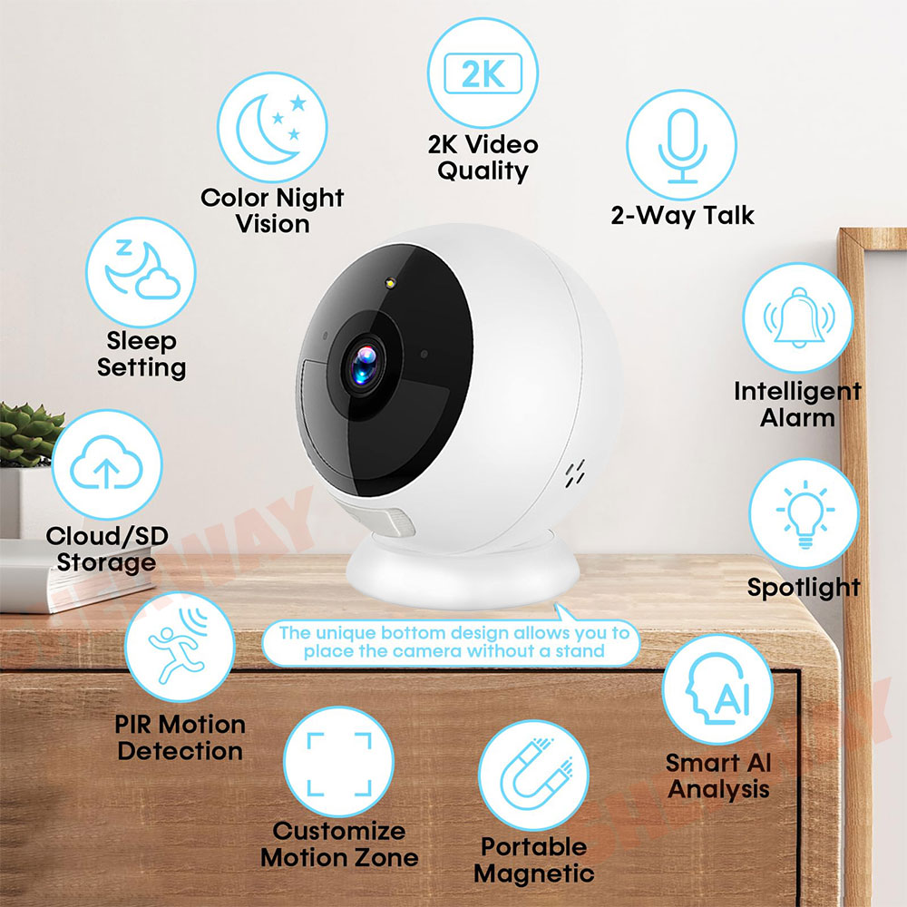 5MP 2K Magnetic Battery Securi - Home Security Recorder 评论和价格
