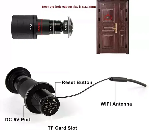 ICSEE TUYA WiFi Smart Door Eye - Home Security Front Door Camera 评论和价格