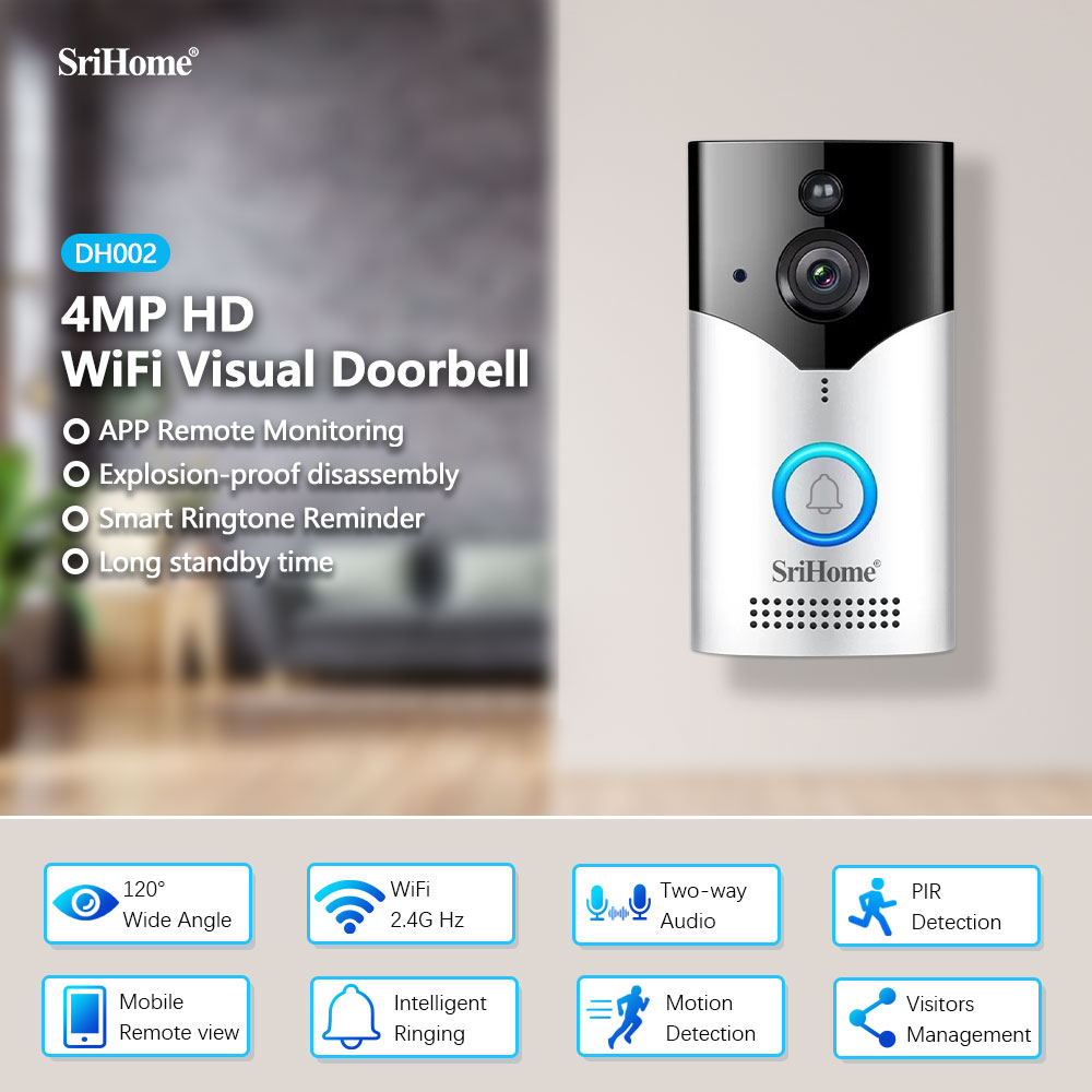 Srihome DH002 4MP 1440P Low Co - Peephole Camera Viewer 评论和价格