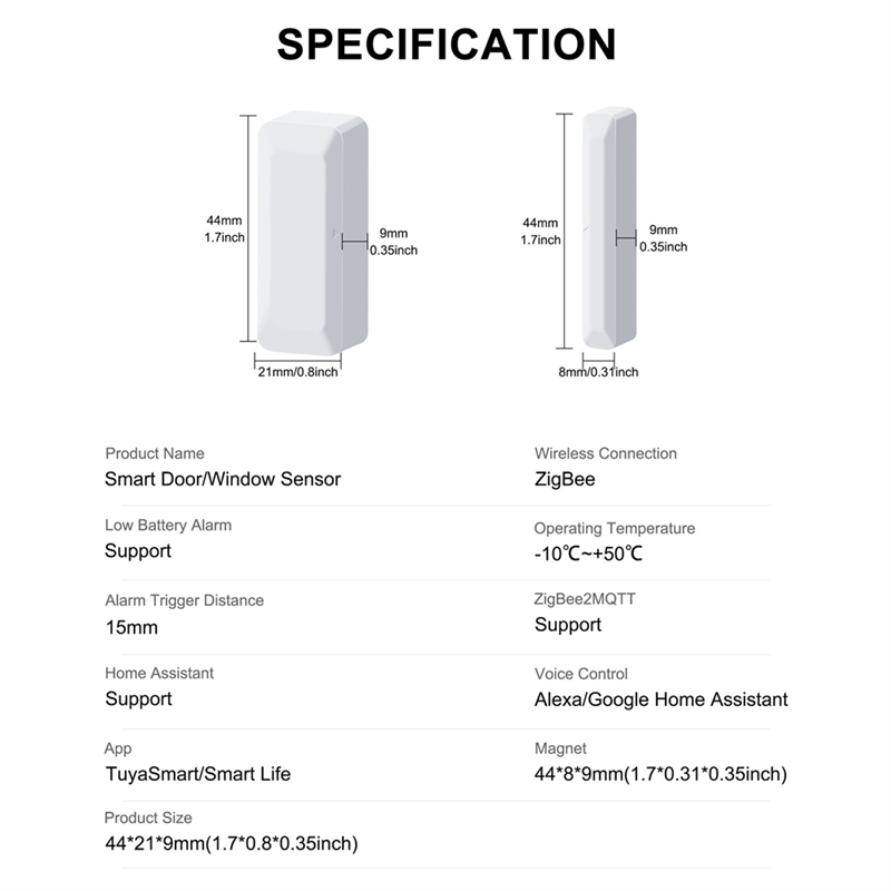 ABLG Tuya Zigbee Door Sensor W - Home Security Doors 评论和价格