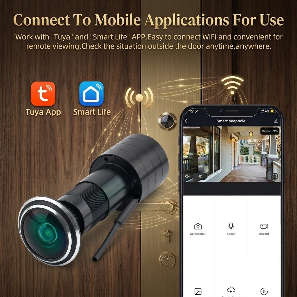 180° 3MP 2K Peephole Camera,5G - Home Security Front Door Camera 评论和价格