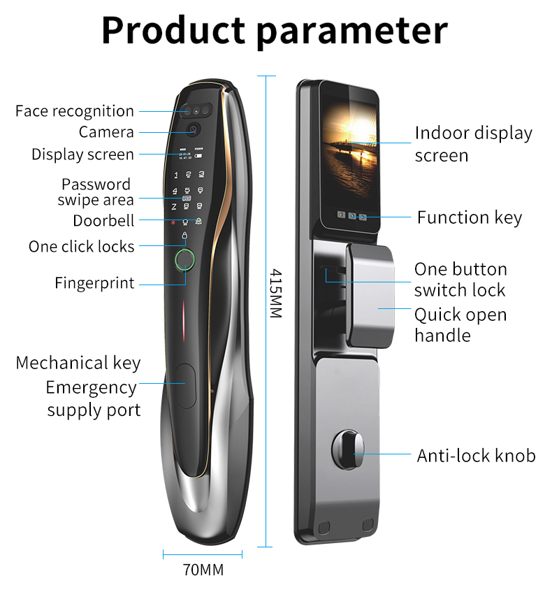 TYSH Tuya Security Fingerprint - Home Security Front Door Camera 评论和价格